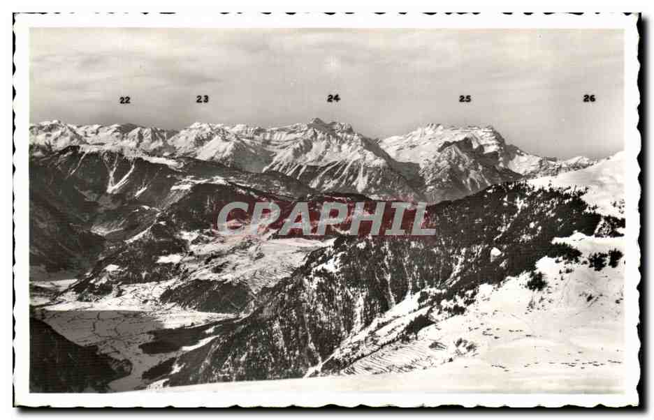 CPA Panorama De La Ruinette Sur Verbier Cheval Blanc Ruant Tours Sallieres Donts Du Midi