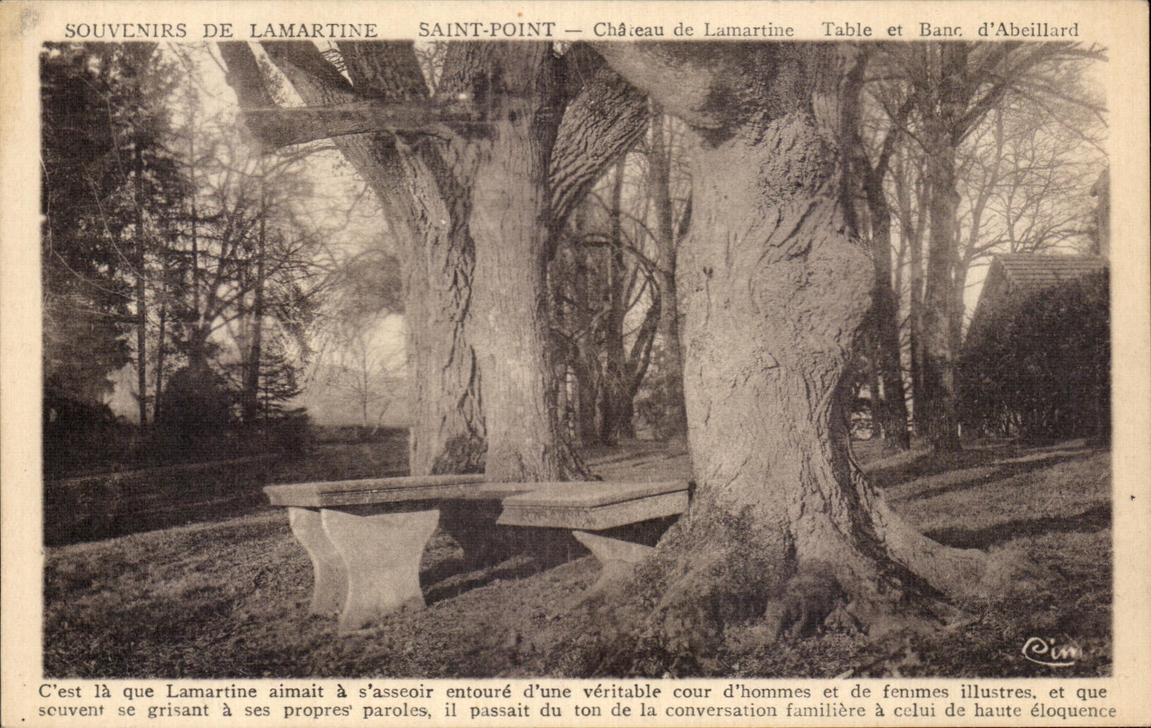Saint-Point — Château de Lamartine — Table et Banc d'Abeillard