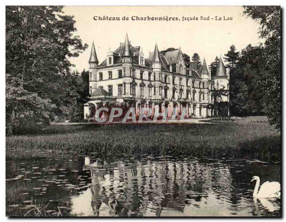 CPA Chateau De Charbonnieres Facade Sud Le Lac Cygne 