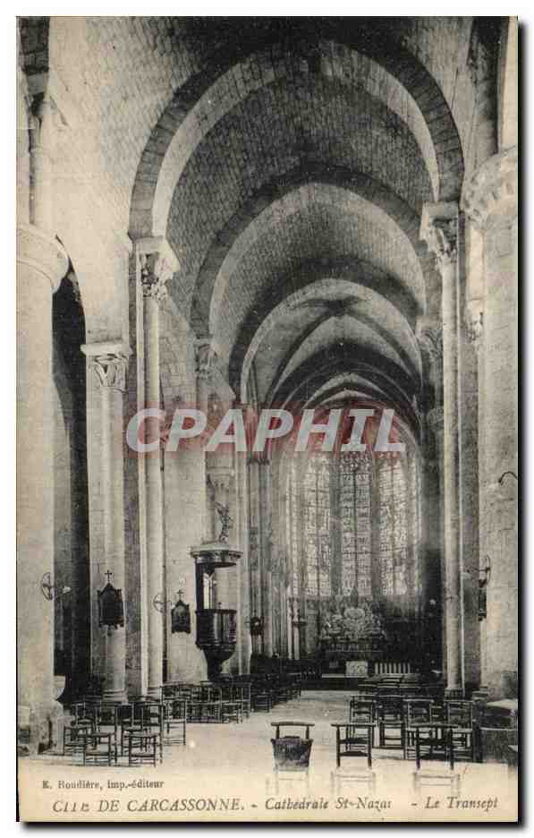 CPA Cite De Carcassonne Cathedrale St Nazaire Le Transept