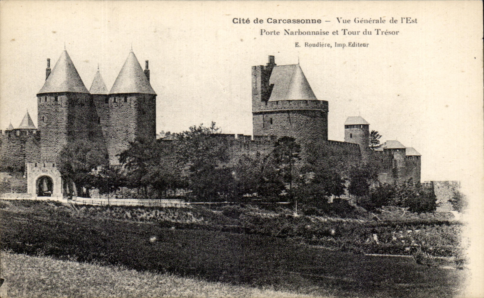 CPA Cite De Carcassonne Vue Generale De Porte Narbonnaise et tour du Tresor