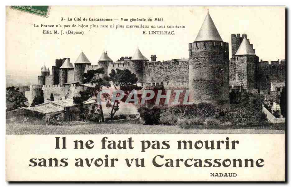 CPA la Cite de Carcassonne Vue generale du Midi 