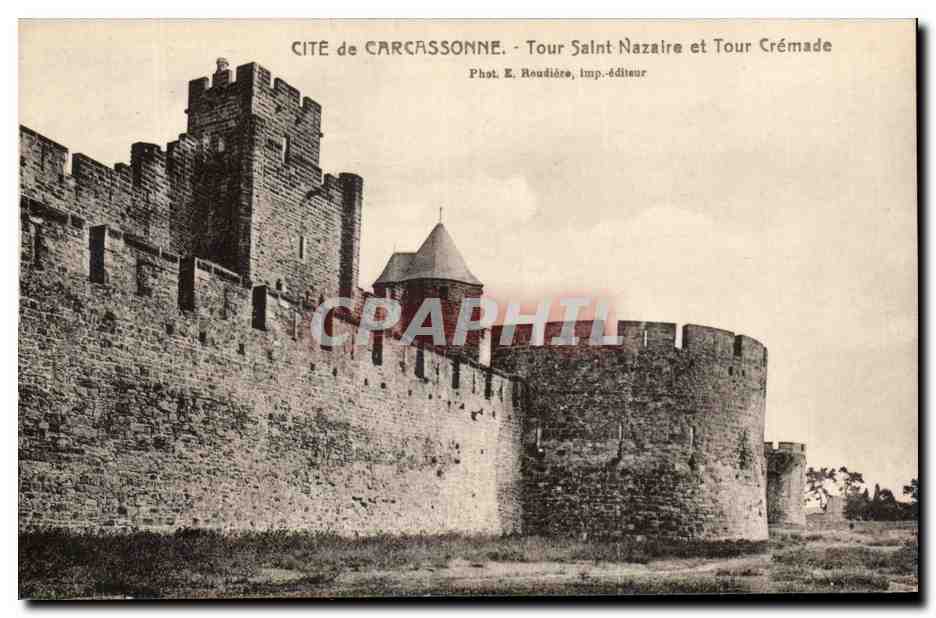 CPA Cite de Carcassonne Tours Saint Nazaire et Tour Cremade 