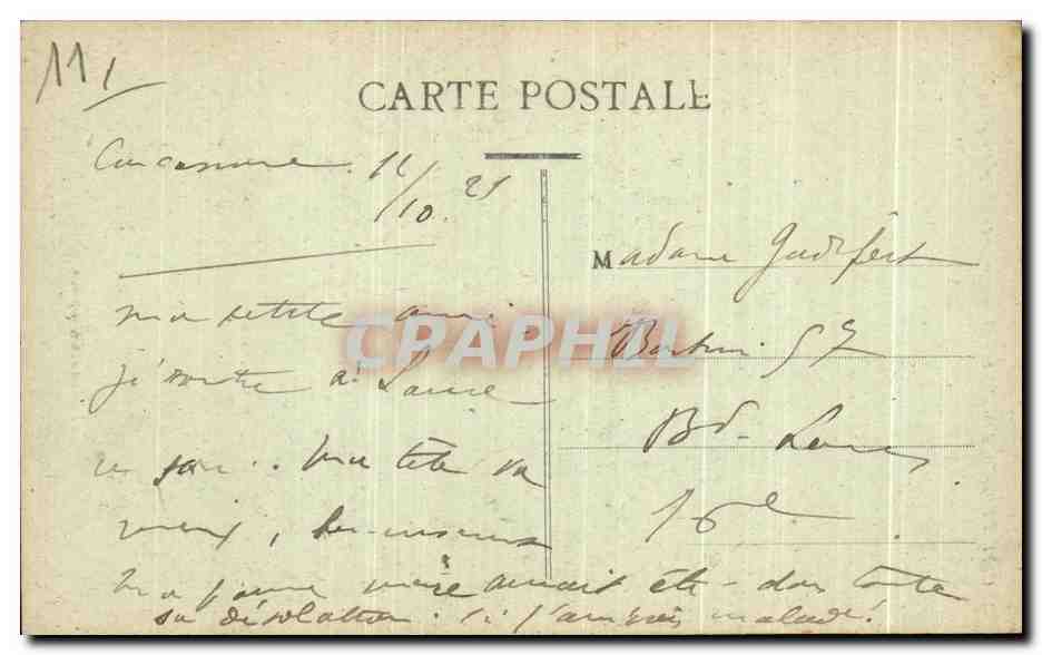 Carcassonne City — Great Wall of the Aude Gate — E. Roudière, publisher — Back