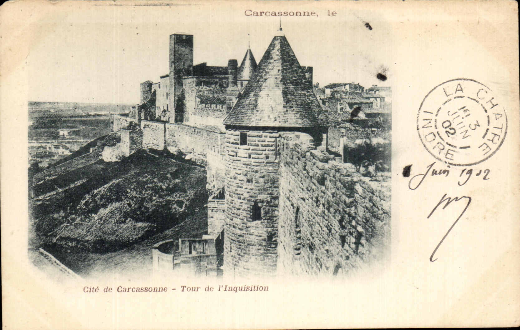 CPA Cite de Carcassone Tour de L'Inquisition