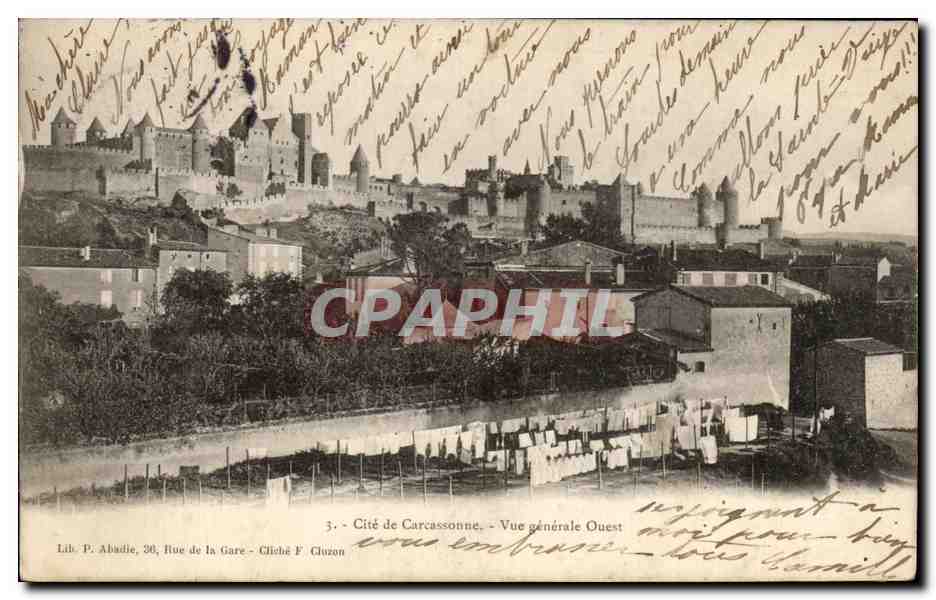 CPA Cite de Carcassonne Vue generale Ouest 