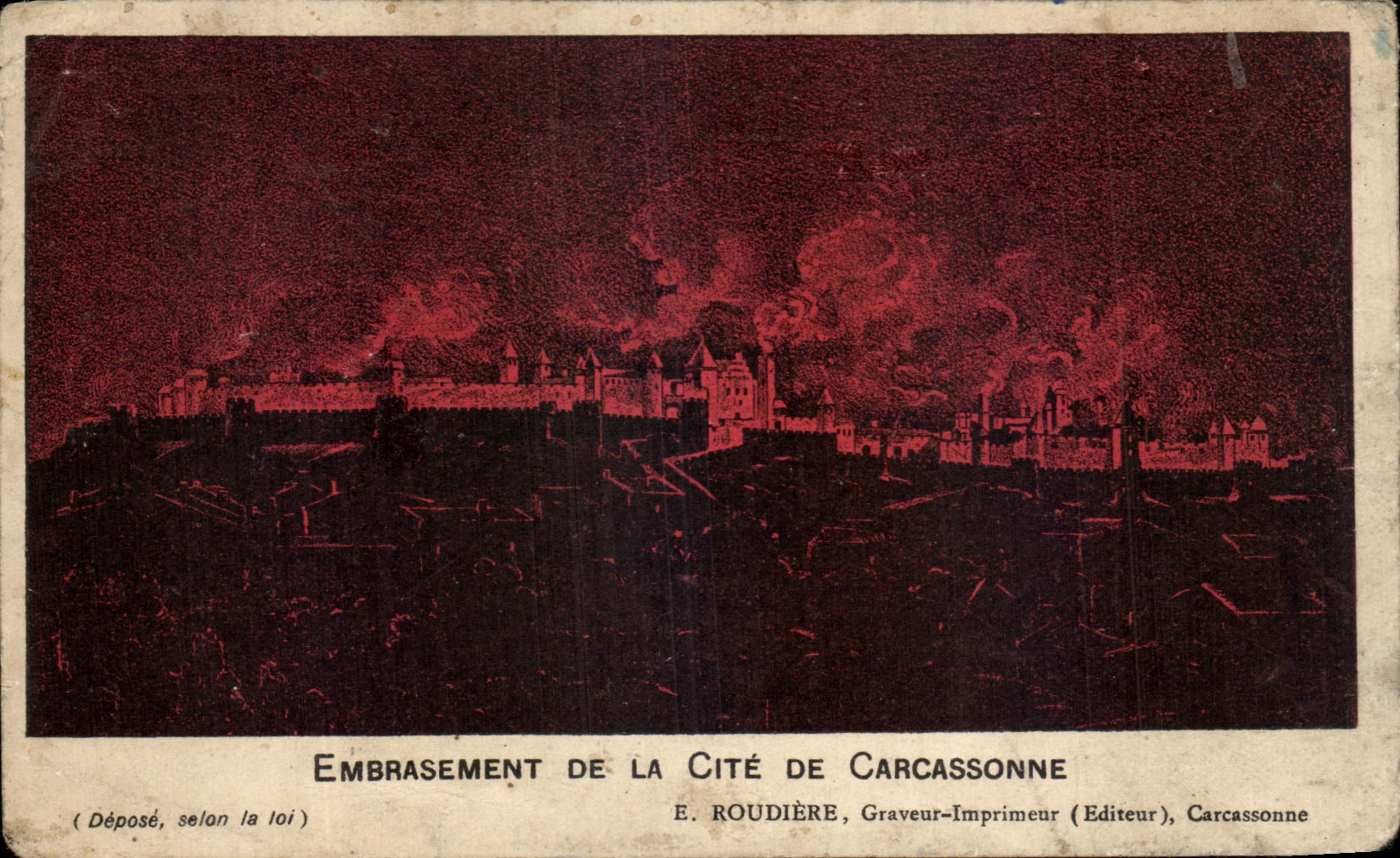 CPA Embrasement De La Cite De Carcassonne