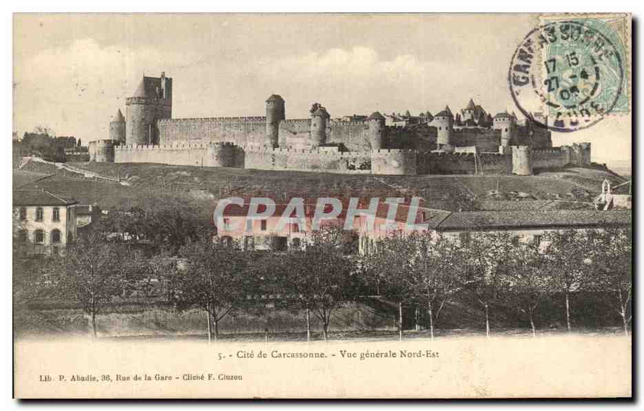 CPA Cite de Carcassonne Vue generale Nord Est 