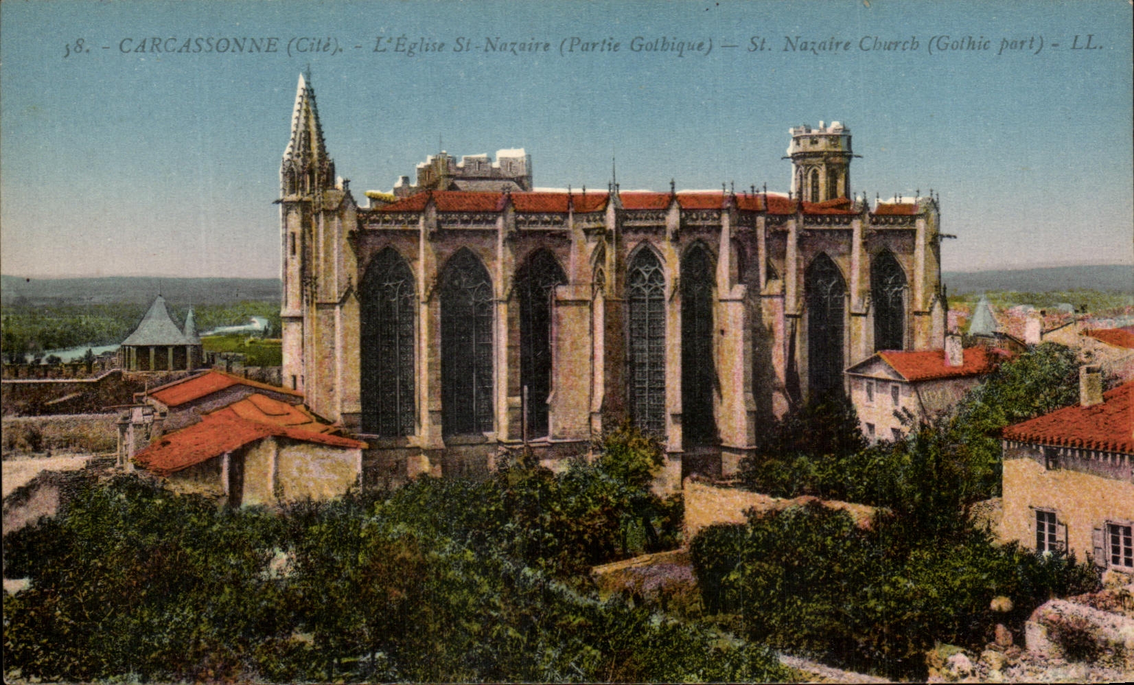 CPA Carcassonne L'eglise St Nazaire 