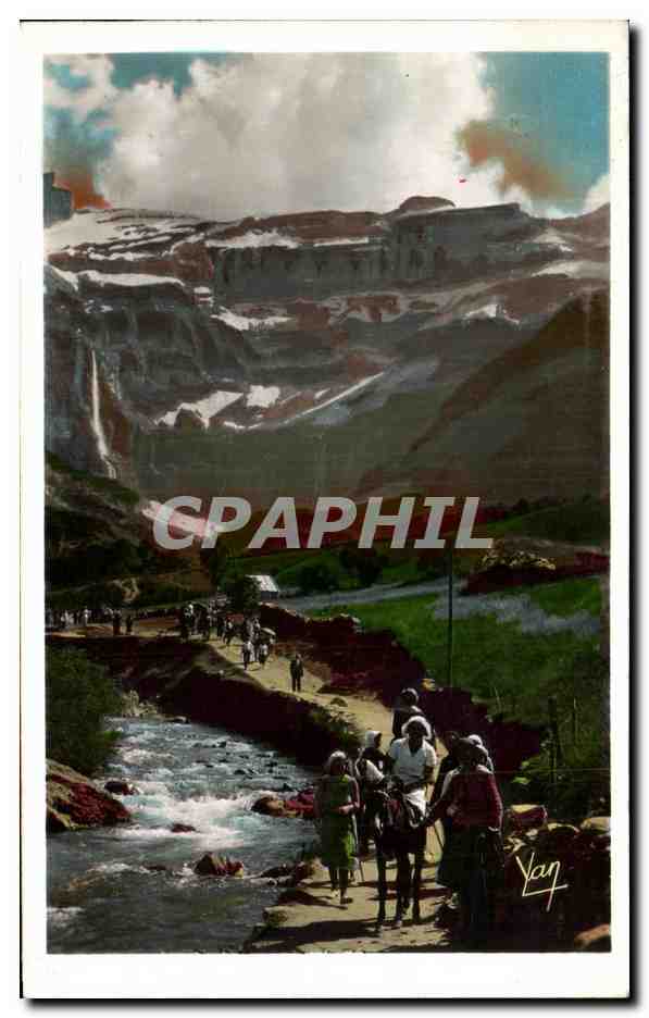 CPA Gavarnie Retour du Cirque Anes