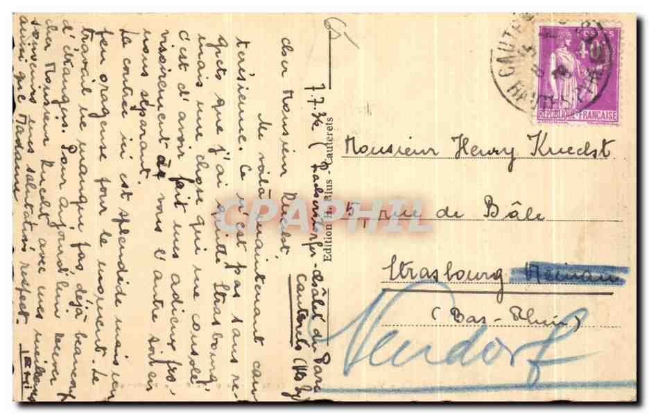 Cauterets — Vue générale prise de la Ferme de la Reine Hortense — Édition du Ruis — Reverso