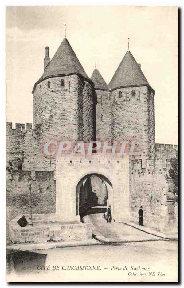CPA Cite De Carcassonne Porte de Narbonne