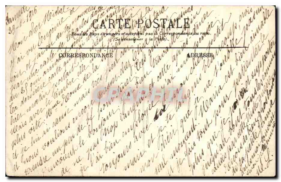 CPA Carcassonne L'Aude et la Cite Lavandieres — Verso