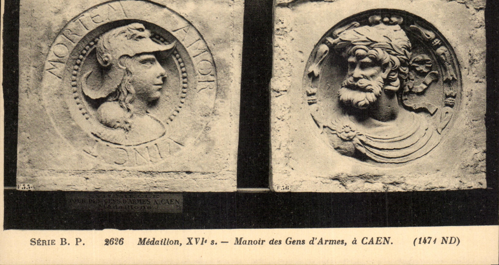 CPA Manoir des Gens d'Armes Caen Medaillon 