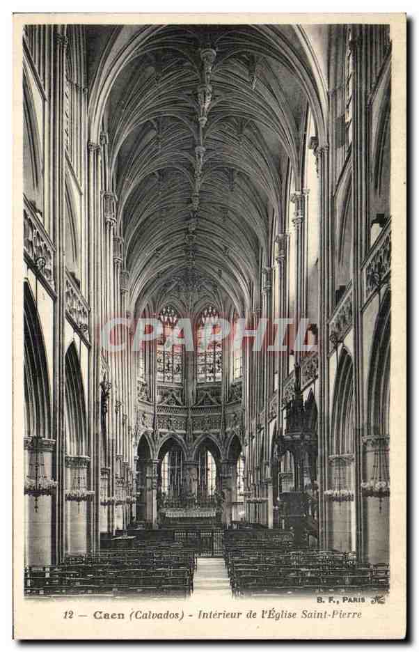 CPA Caen Interieur de I'Eglise Saint Pierre