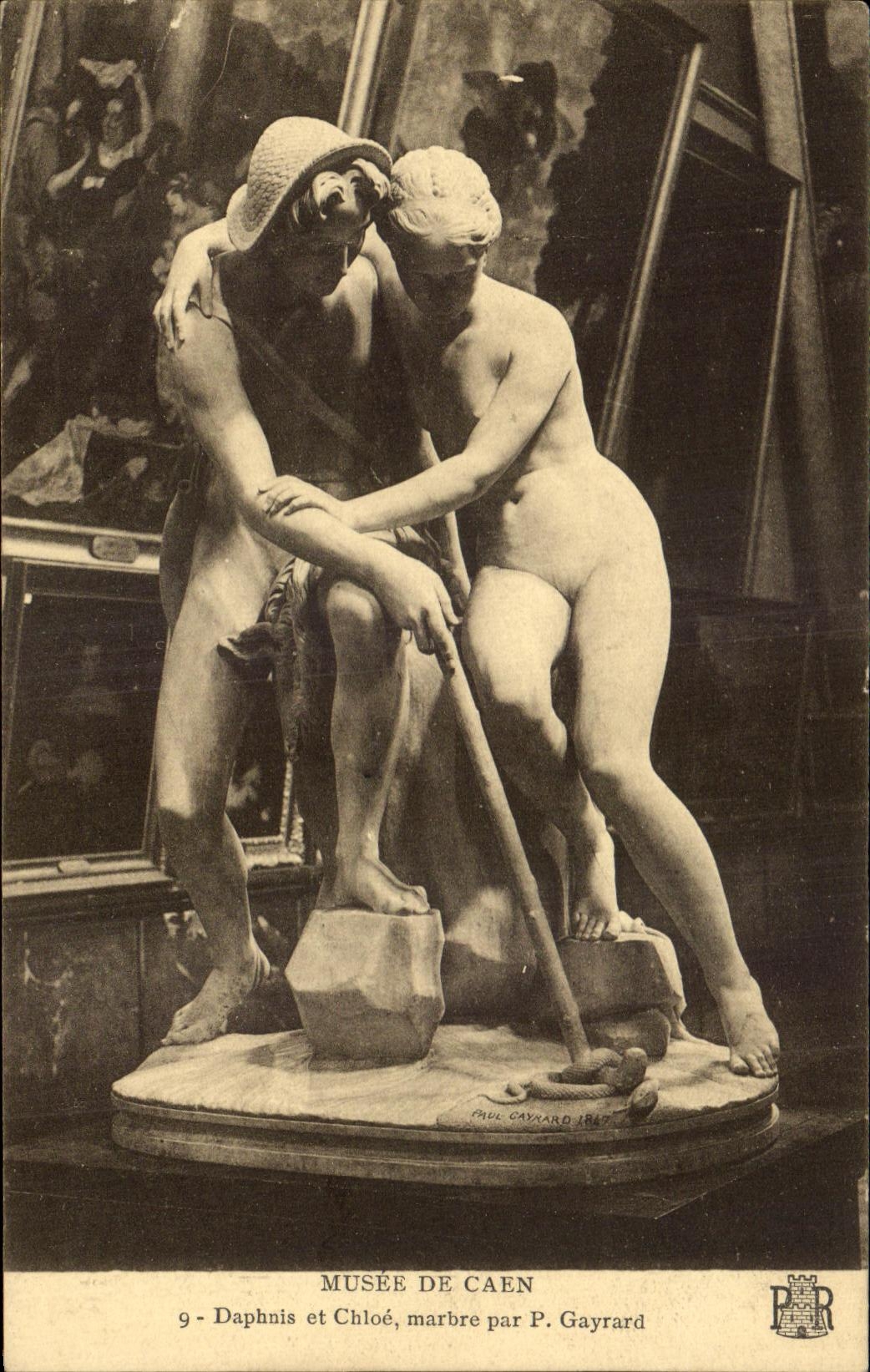 Daphnis und Chloé — Marmor-Statue — Musée de Caen, veröffentlicht von Paul Gayvard, n°9