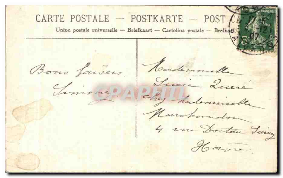 CPA Caen Eglise Saint Pierre (carte toilee) — Verso