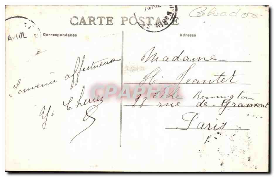 CPA Caen Abside de I'Eglise St Sauveur — Verso