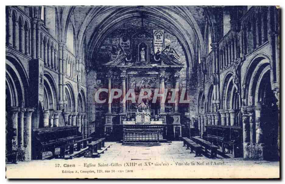 CPA Caen Eglise Saint Gilles Vue de la Nef et l'Autel 