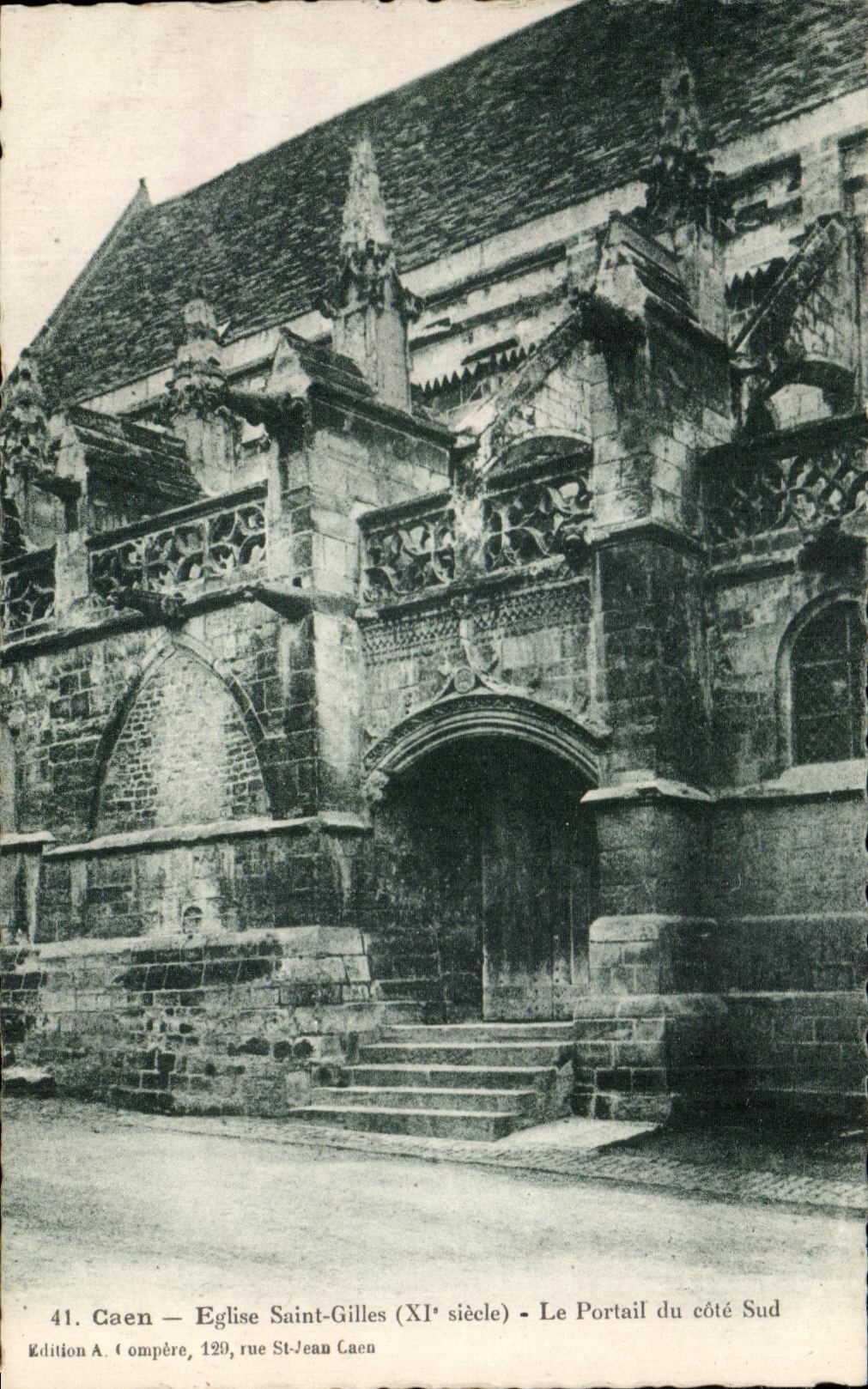 CPA Caen Eglise Saint Gilles Le Portail du cote Sud