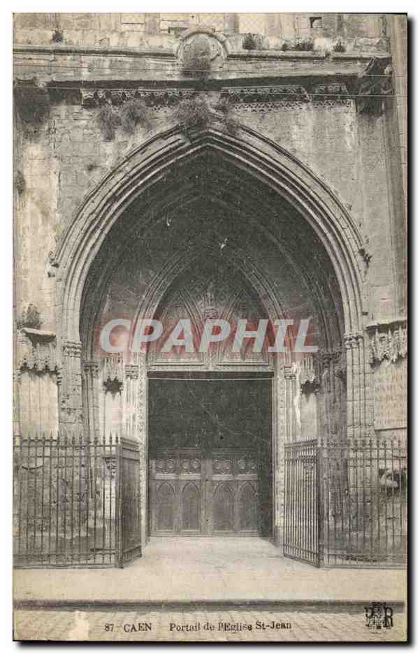 CPA Caen Portail de l'Eglise St Jean