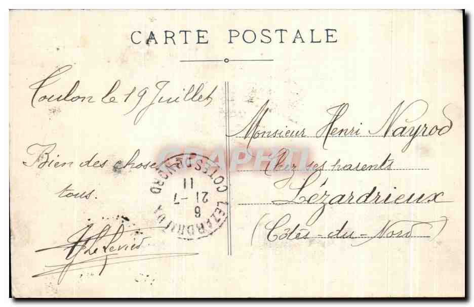 CPA Marseille La Passe Du Vieux Port — Verso