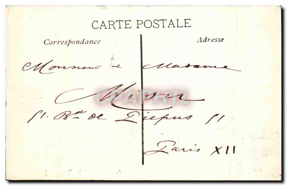 CPA Marseille Le Chateau Bateau — Verso