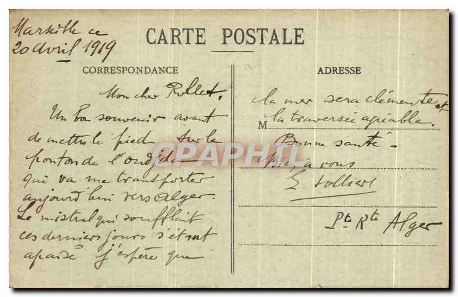 CPA Marseille La Corniche Anse Du Prophete — Verso