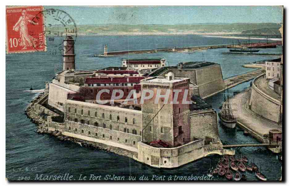 CPA Marseille Le fort Vu Du Pont A Transbordeur