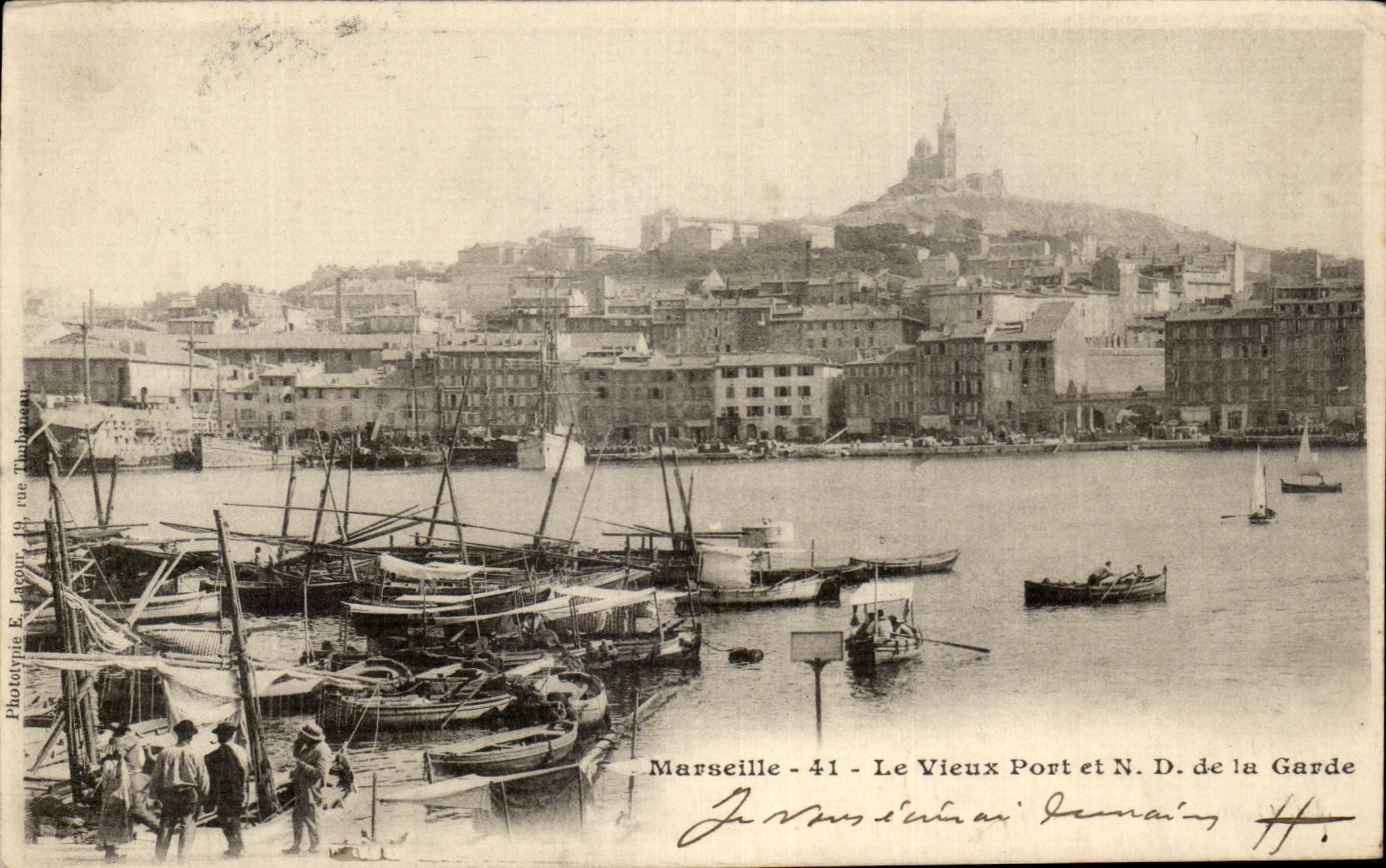 Marseille - 41 - Le Vieux Port et N.D. de la Garde — Phototypie E. Largour, 14, rue Thuban