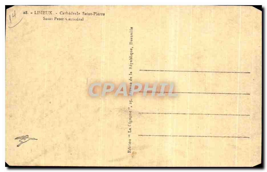 CPA Lisieux Cathedrale Saint Pierre  — Verso