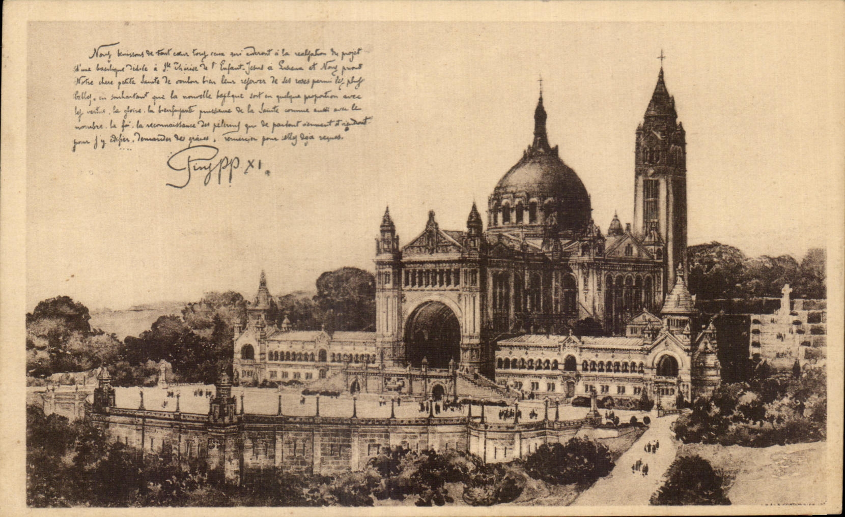CPA Lisieux Projet de la basilique de Sainte Therese de l'enfant Jesus