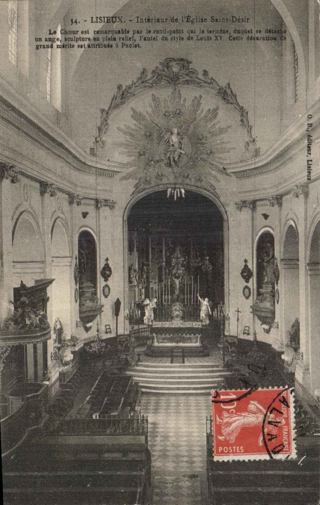 Lisieux — Intérieur de l'Église Saint-Désir — O.B. éditeur, Lisieux