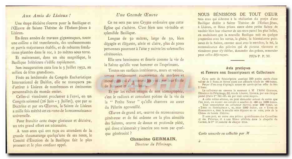 CPA Aux Amis de Lisieux Une Grande Nous Benissons De Tout Coeur — Rückseite