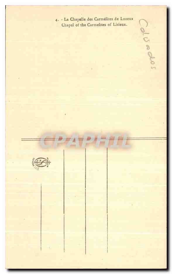 CPA La Chapelle des Carmelites de Lisieux  — Verso