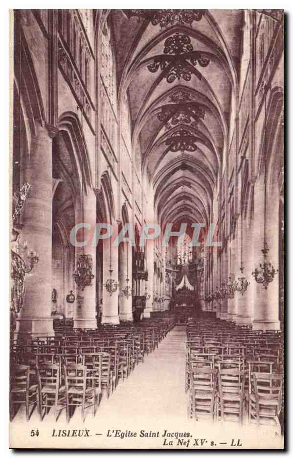 Lisieux — L'Église Saint-Jacques — La Nef — XV° s. — LL