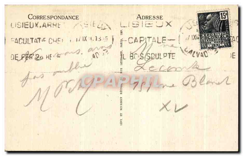 Lisieux — Ancien Palais Épiscopal — Chambre dorée (XVIIe s.) — LL — Reverso