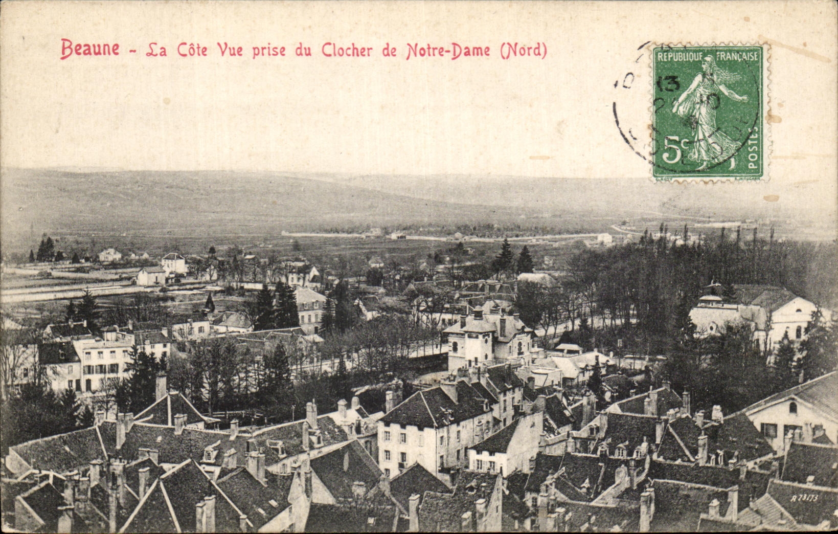 Beaune - La Côte Vue prise du Clocher de Notre-Dame (Nord) — Ronco Frères, éditeurs, Beaune