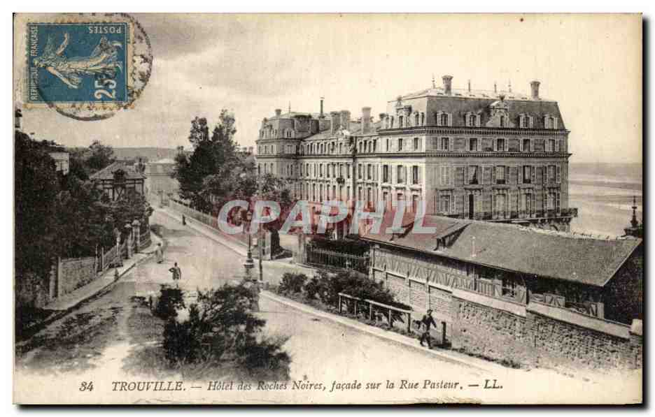 CPA Trouville Hotel Des Roches Noires Facade Sur La Rue Pasteur