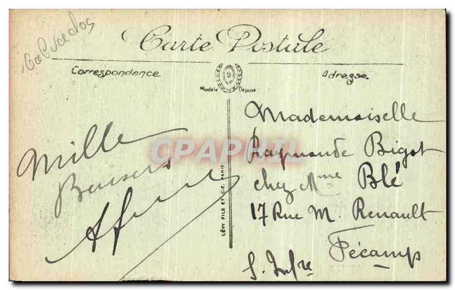 CPA Trouville Hotel Des Roches Noires Facade Sur La Rue Pasteur — Verso