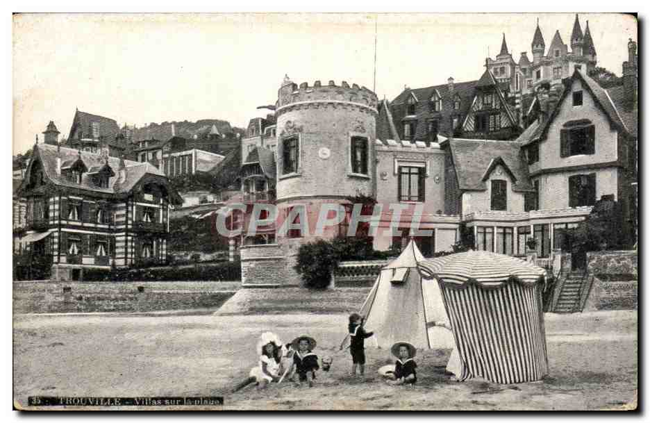 CPA Trouville Villas Sur La Plage Enfants