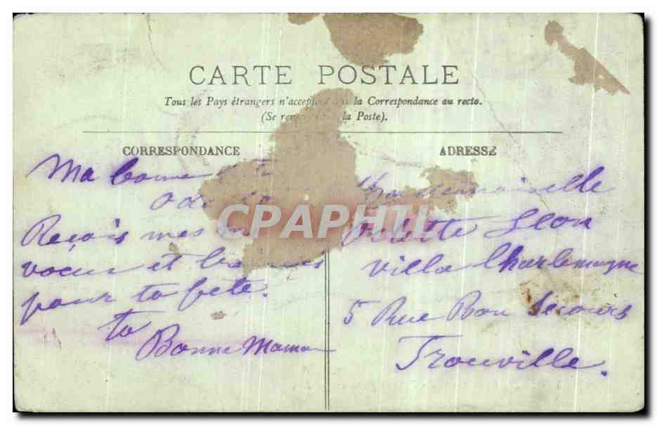 CPA Trouville Sortie Des Bateaux Pecheus Bateaux — Rückseite