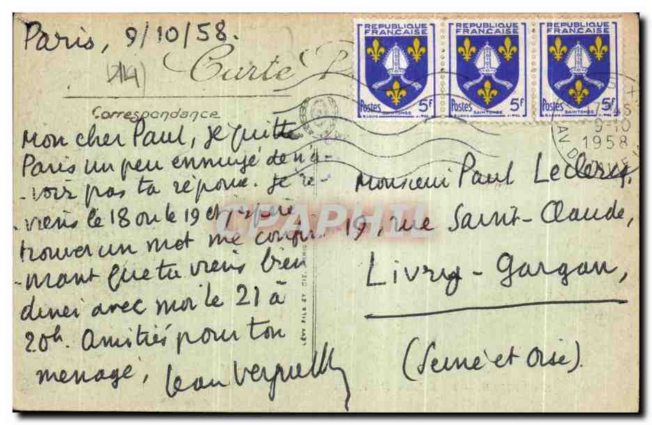 CPA Trouville Eglise Notre Dame — Rückseite