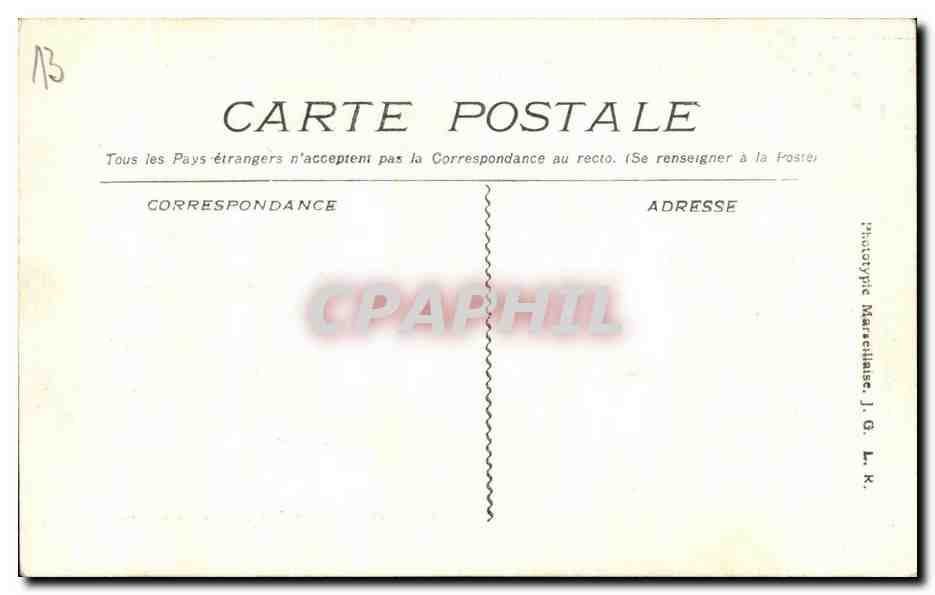 CPA Marseille Le Fort St Jean Et La Cathedrale — Verso