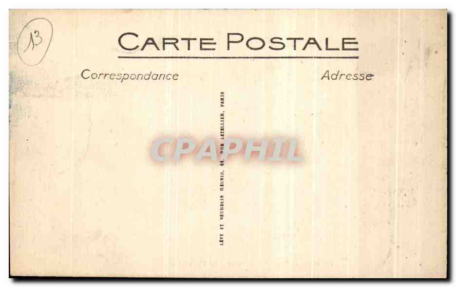 CPA Marseille Square de la Bourse et Monument de Pierre Puget — Verso
