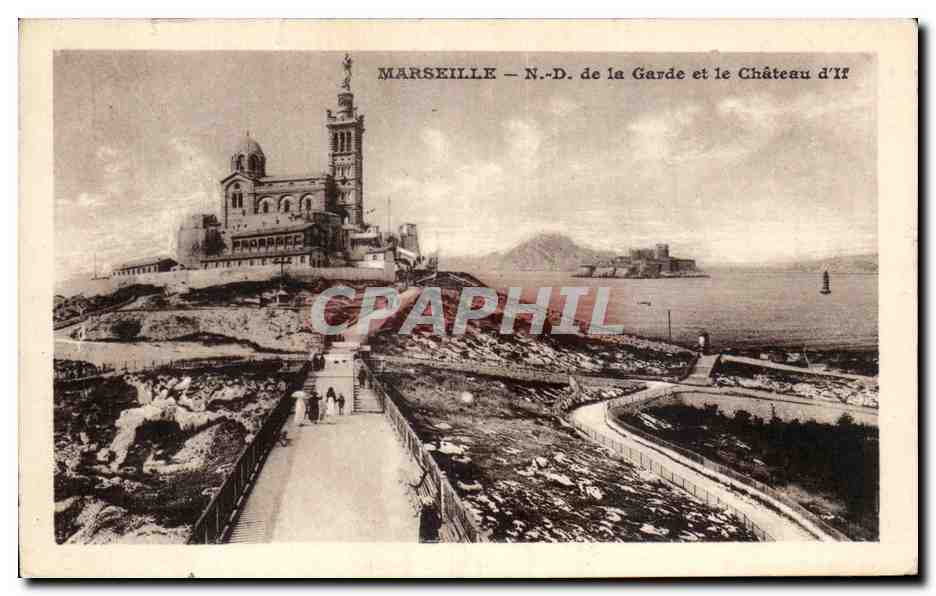 CPA Marseille N D de la Garde et le Chateau d'If