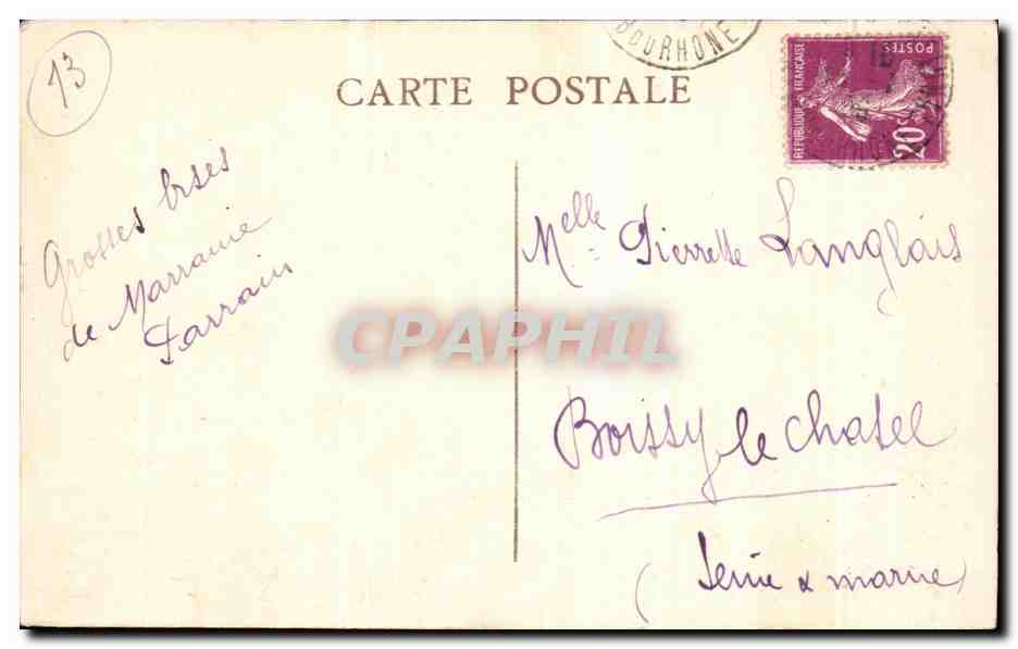 CPA Marseille N D de la Garde et le Chateau d'If — Verso