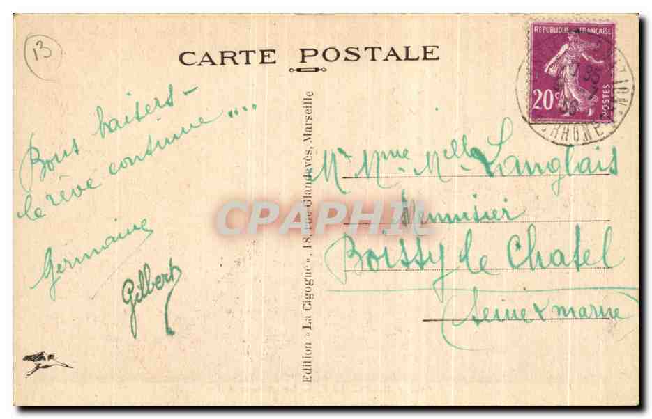 CPA Marseille Le Chateau d'If — Rückseite