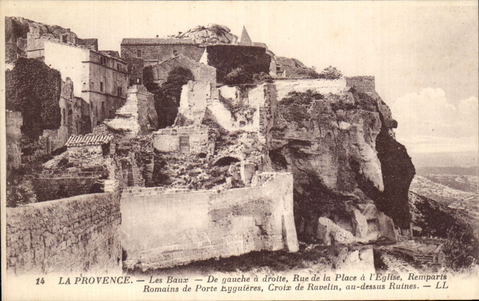 Les Baux — Römische Ruinen, Porte Eyguières, Croix de Ravelin, Mauern — Verleger LL