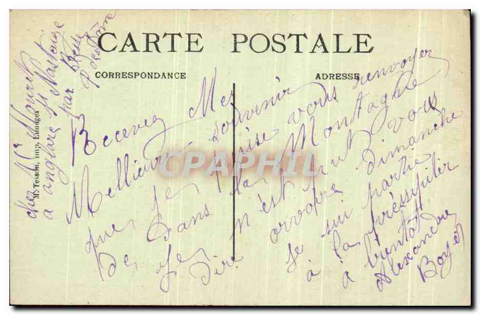 CPA Besse Le Grand Tournant — Verso